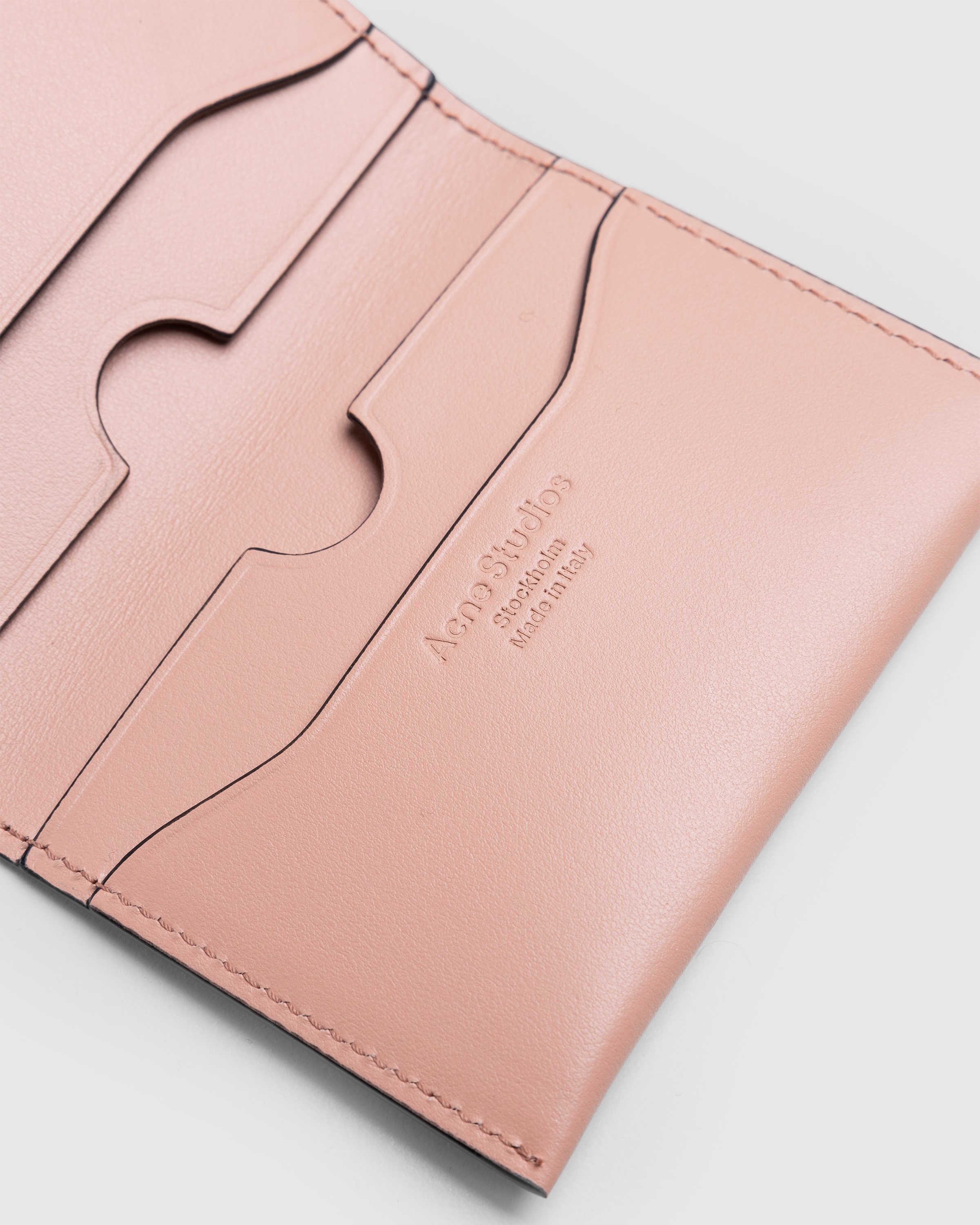 Acne Studios – Folded Leather Card Holder Salmon Pink - Wallets - Pink - Image 4