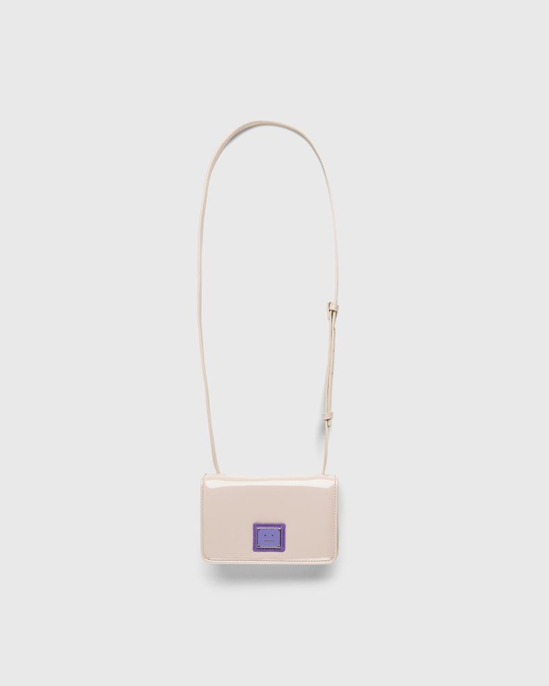 Acne Studios – Mini Crossbody Face Bag Light Beige/Purple