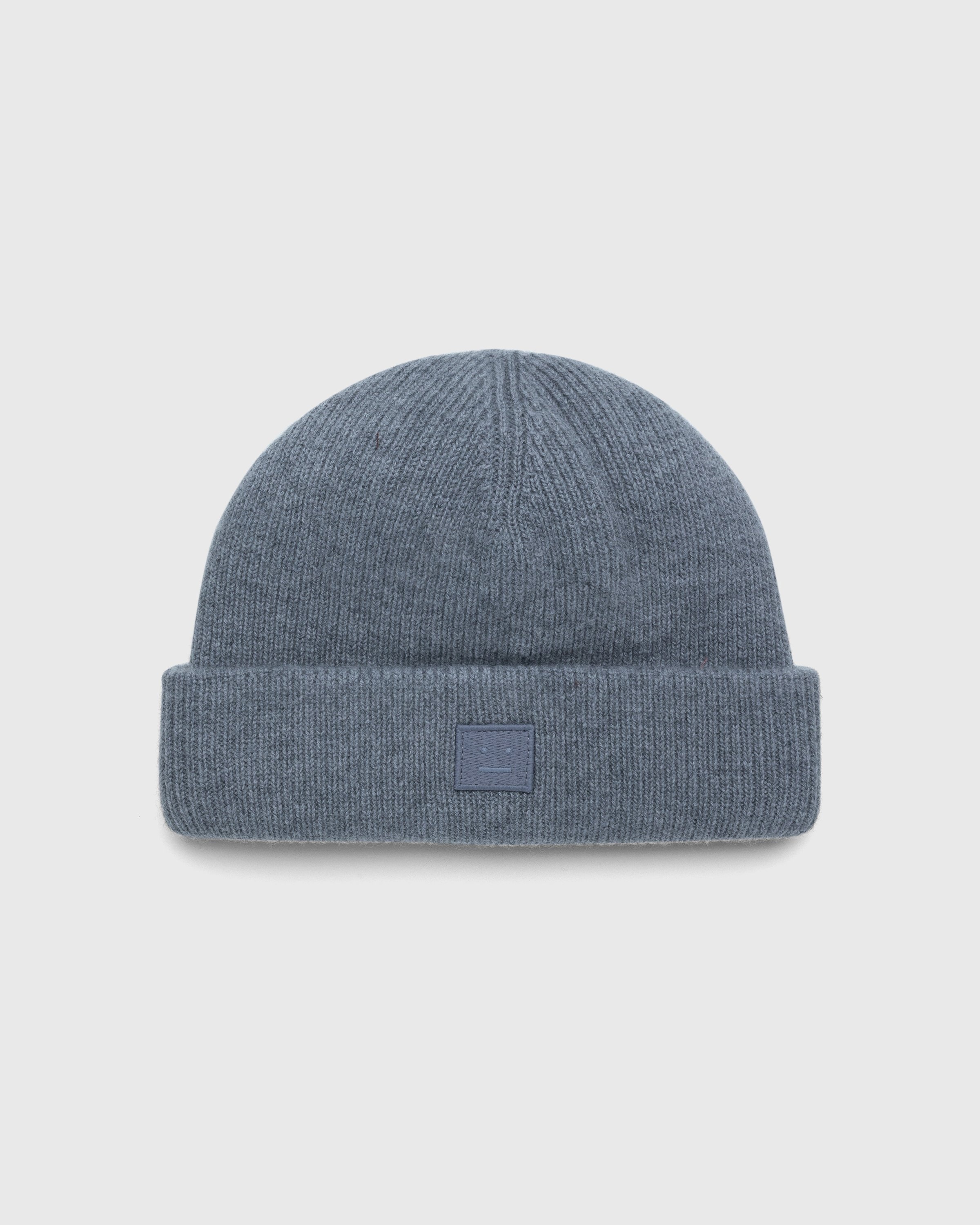 Acne Studios – Small Face Logo Beanie Grey Melange - Hats - Grey - Image 1