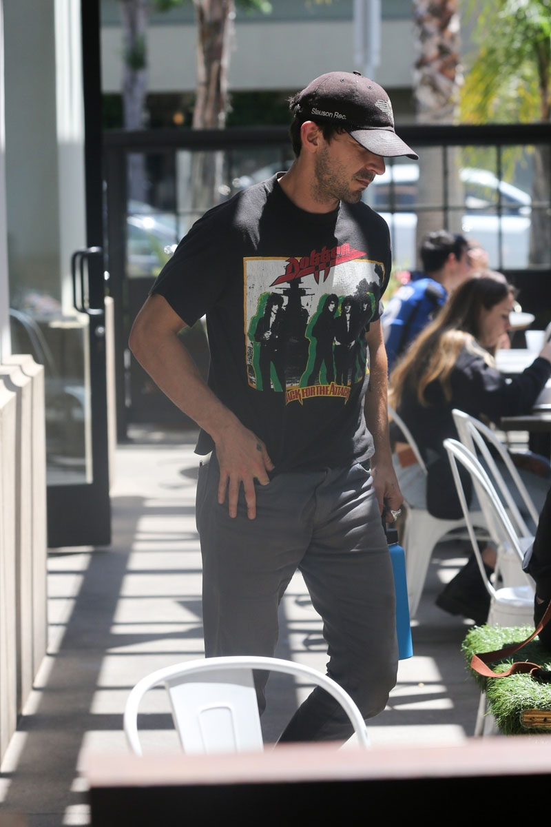 *EXCLUSIVE* Shia LaBeouf eats a solo lunch in Los Angeles