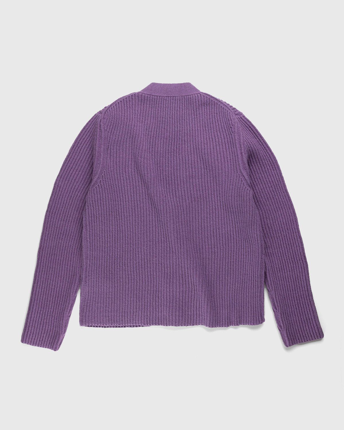 Jil Sander – Rib Knit Cardigan Medium Purple - Knitwear - Purple - Image 2