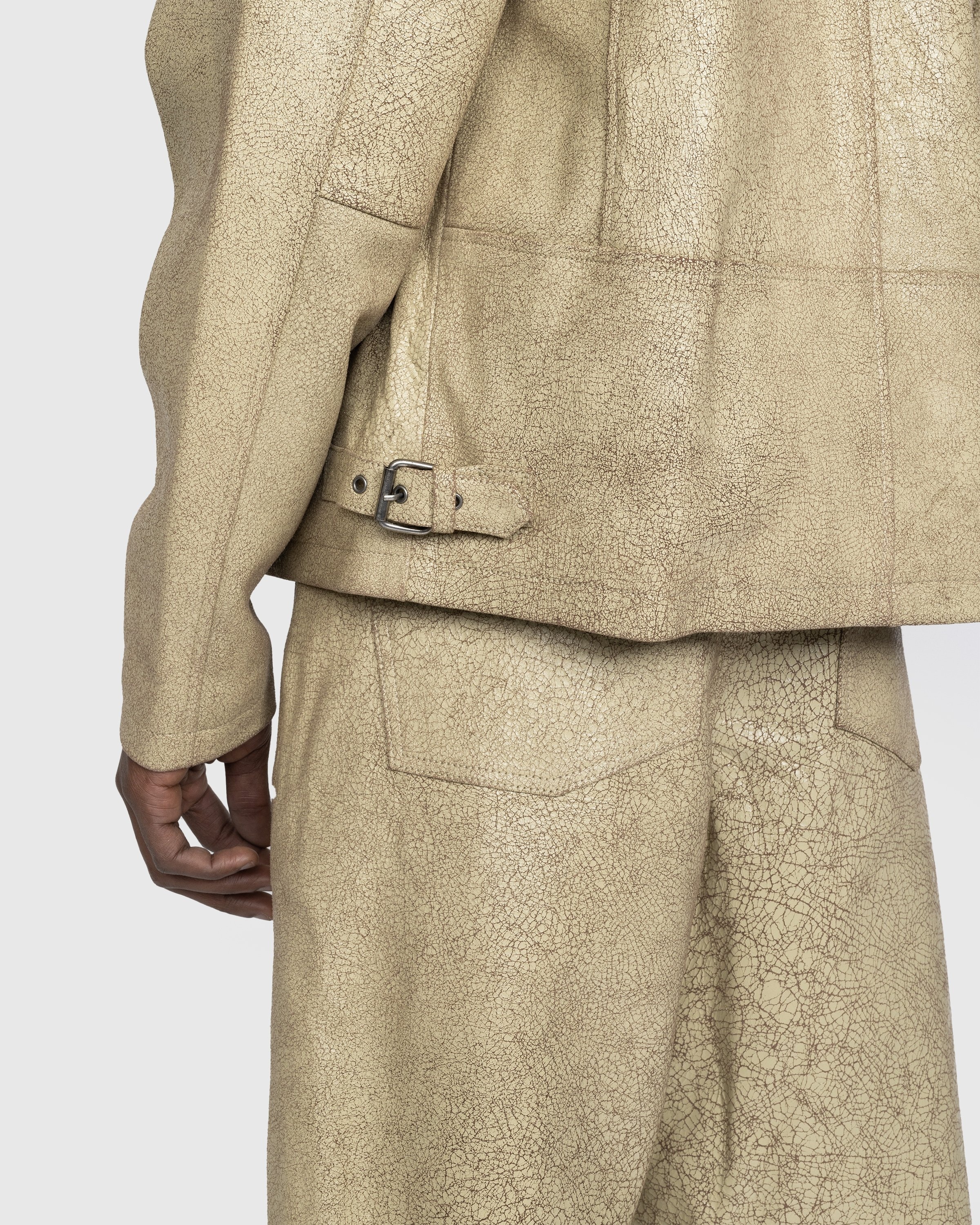 Guess USA – Crackle Leather Jacket Beige - Outerwear - Beige - Image 4