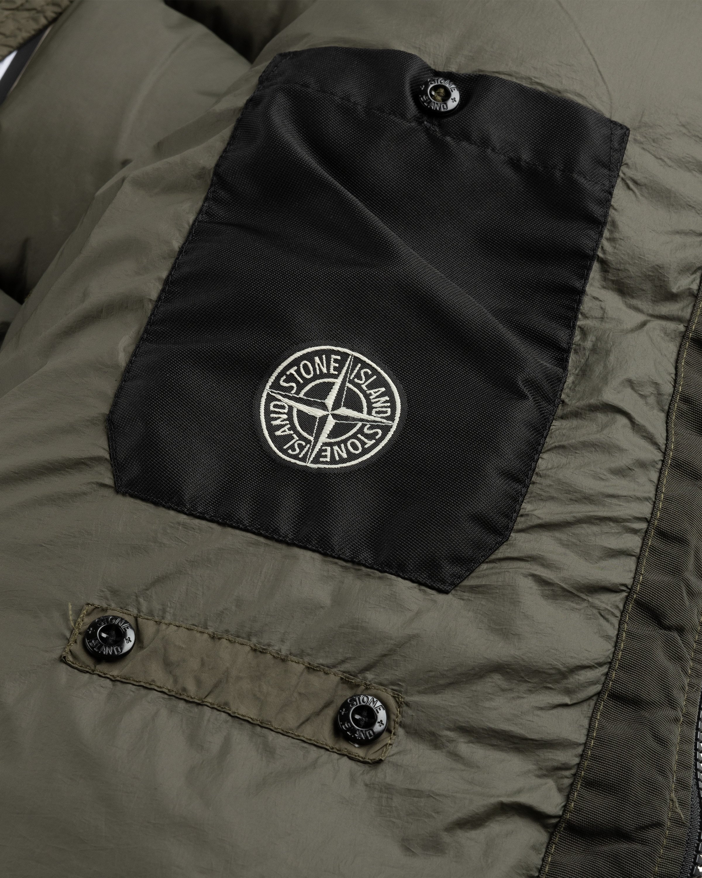 Stone Island Green Crinkled Down Jacket