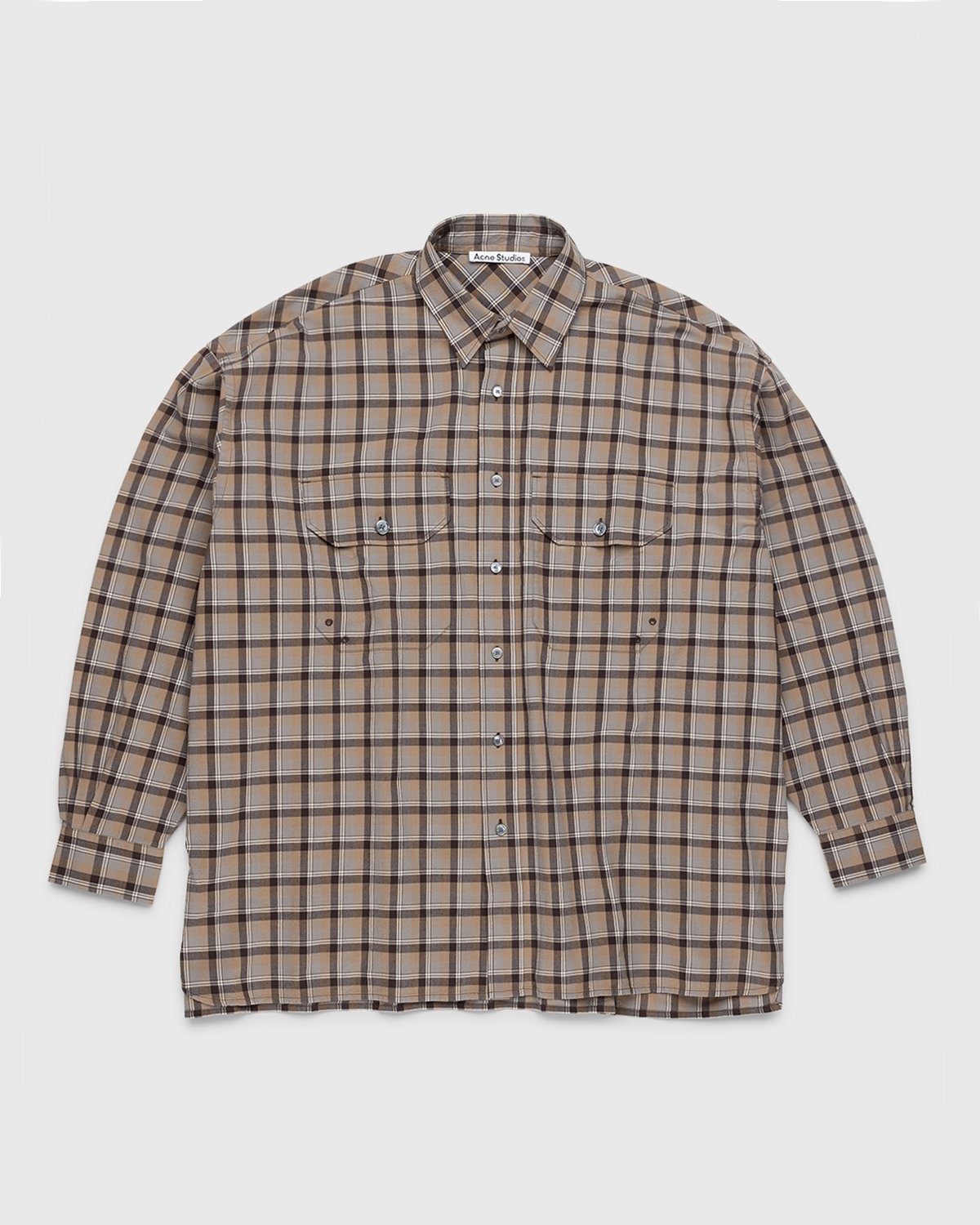 Acne Studios – Checked Shirt Brown - Longsleeve Shirts - Brown - Image 1