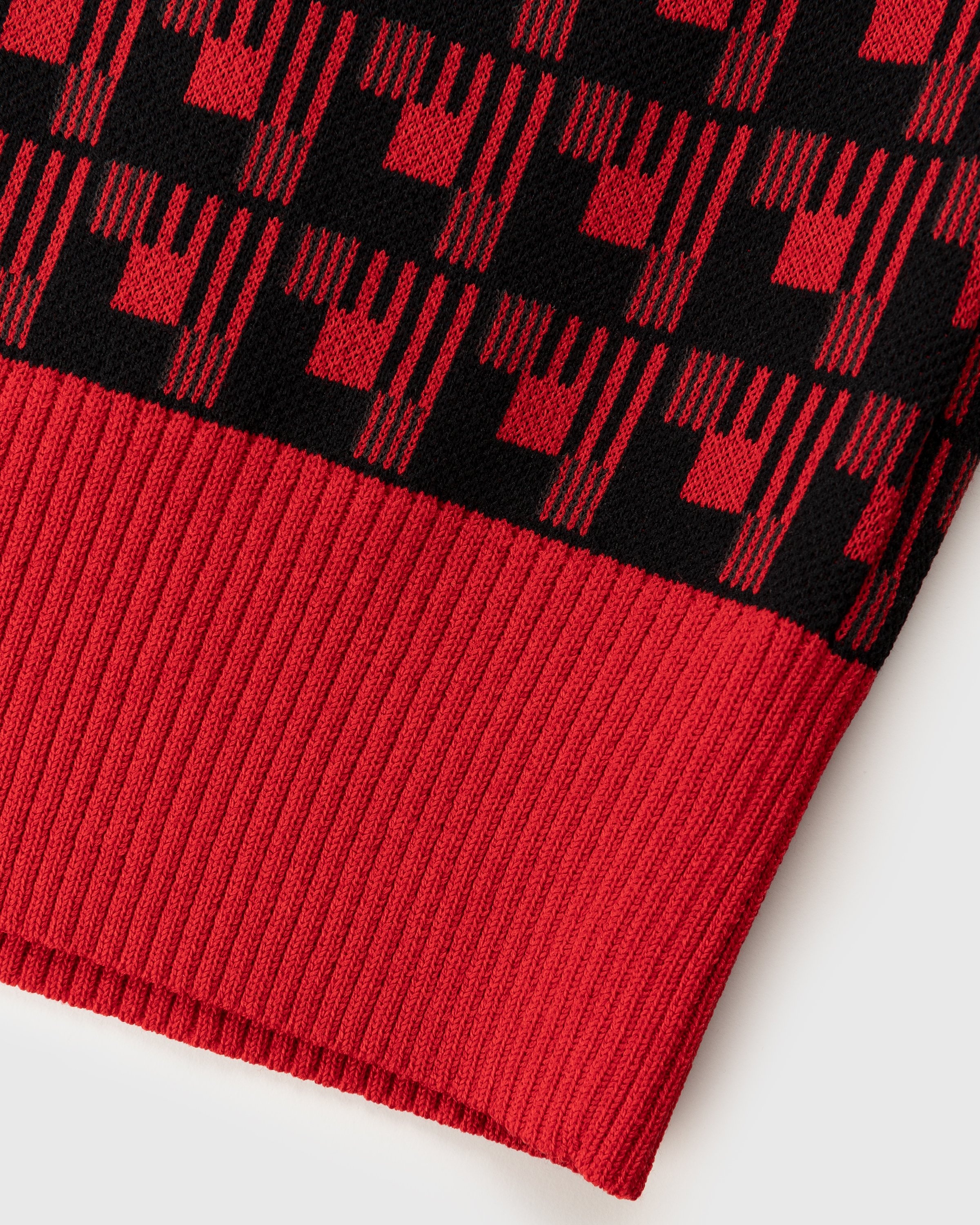 Adidas x Wales Bonner – WB Knit Vest Scarlet/Black - Gilets - Red - Image 7