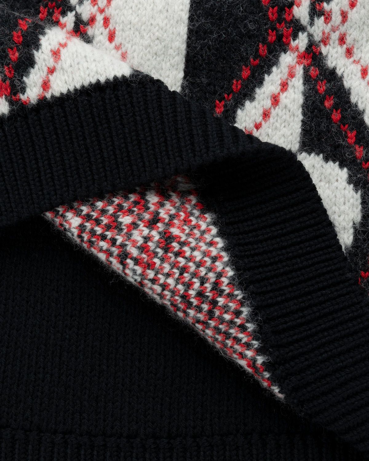 Marine Serre – Harlequeen Pullover V-Neck Black - Knitwear - Black - Image 7