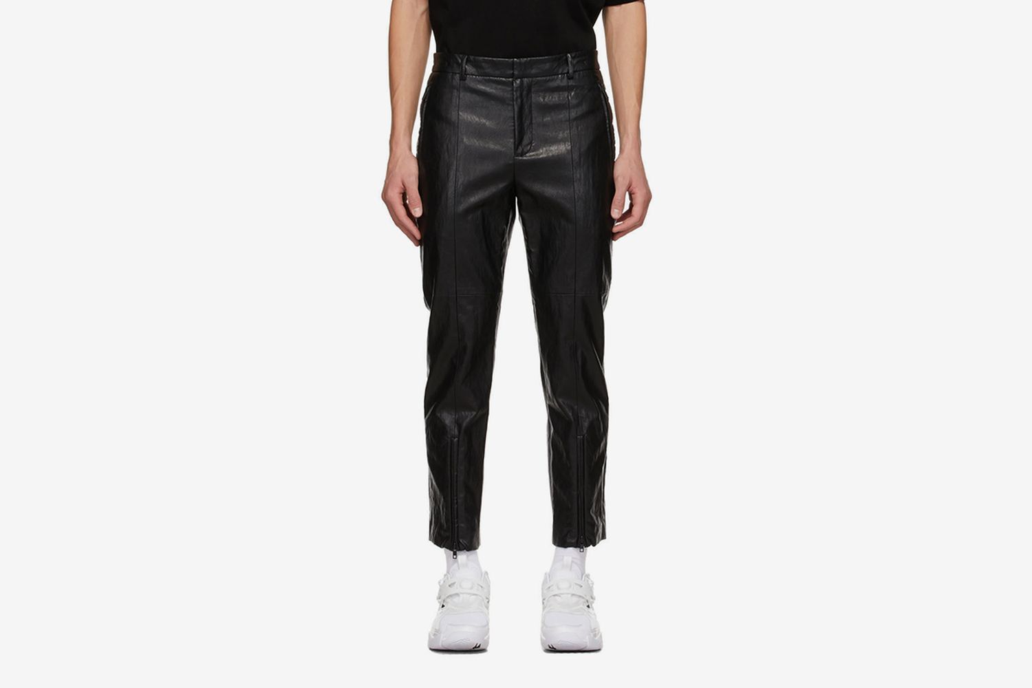 Faux-Leather Zip Trousers