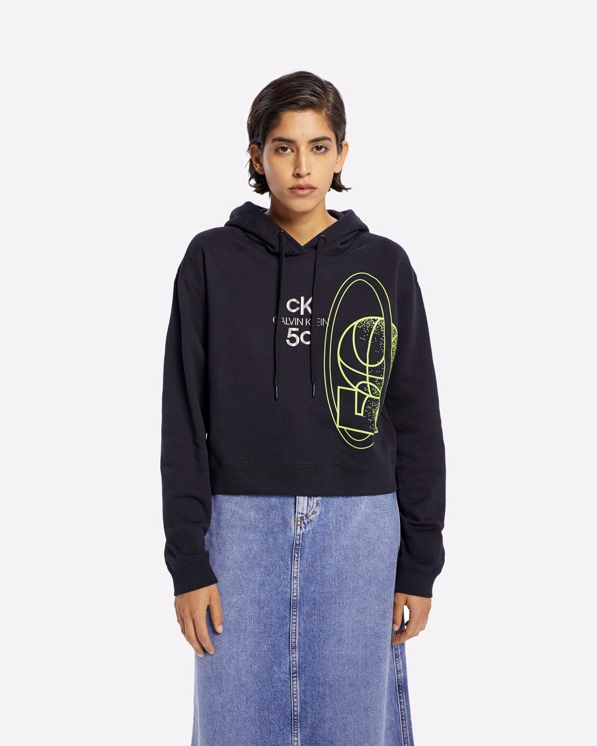 Calvin Klein x Highsnobiety – CK50 Women's cropped Hoody - Sweats - Black - Image 5