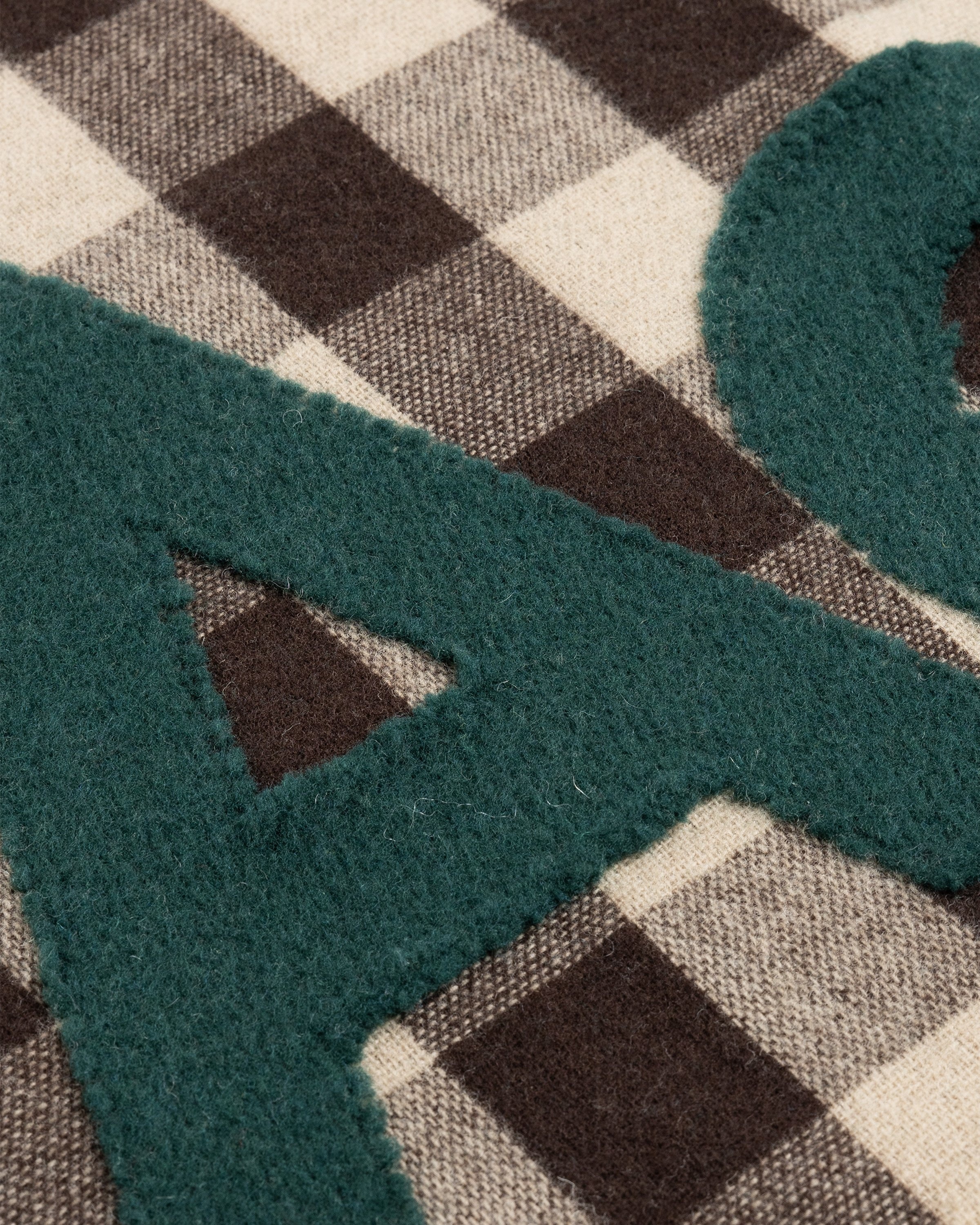 Acne Studios – Check Logo Scarf Brown/Green - Scarves - Multi - Image 4