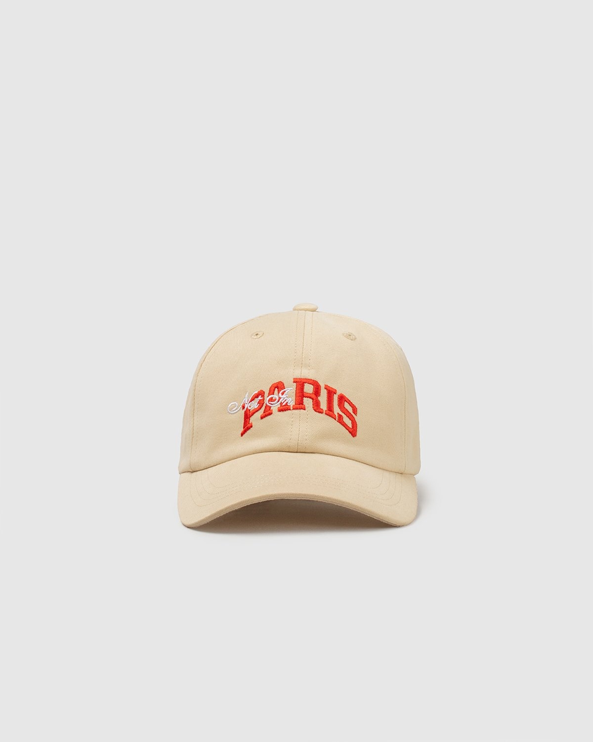 Highsnobiety – Not In Paris College Logo Cap Eggshell - Hats - White - Image 1