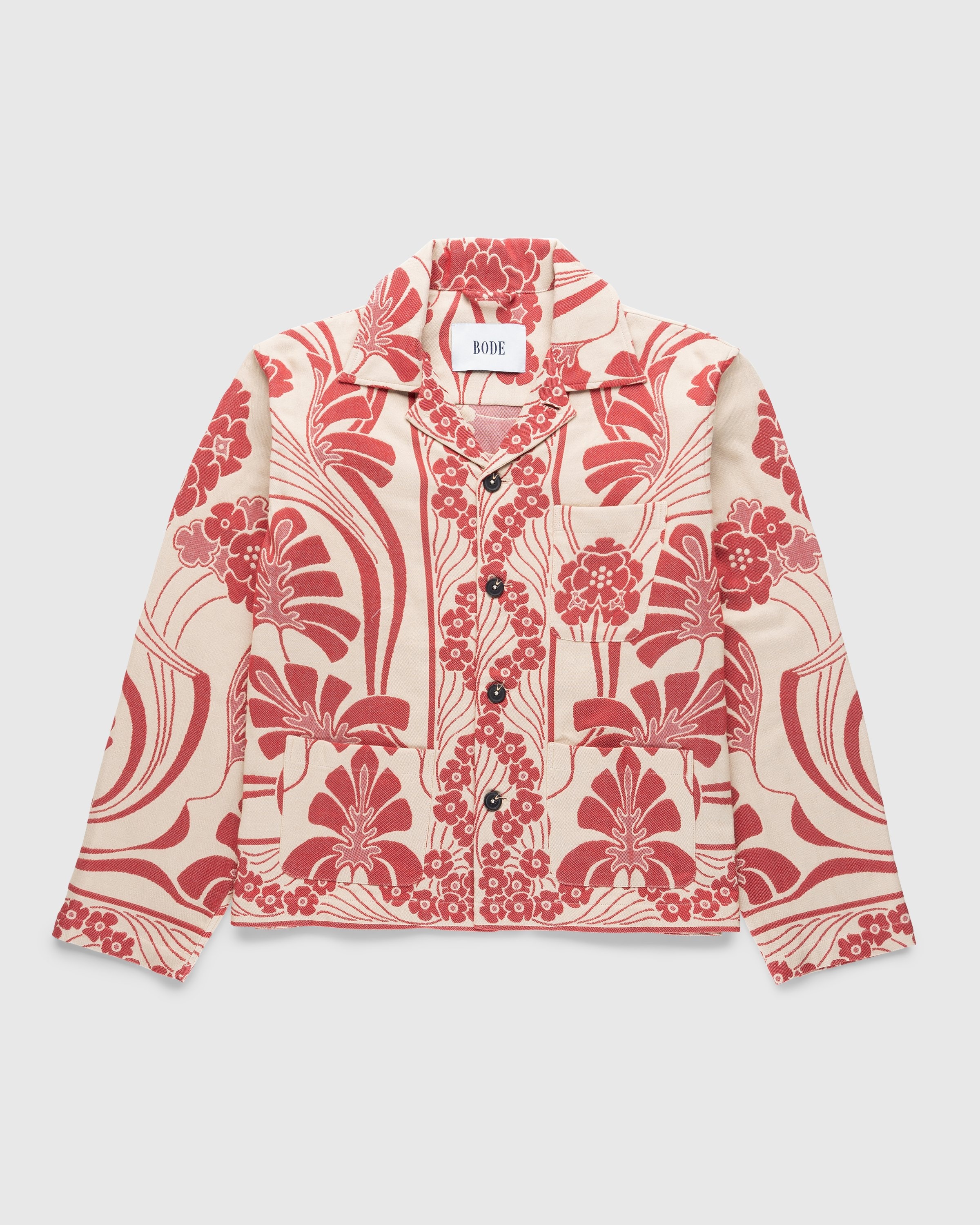 Bode – Nouveau Monstera Overshirt Red - Shirts - Red - Image 1