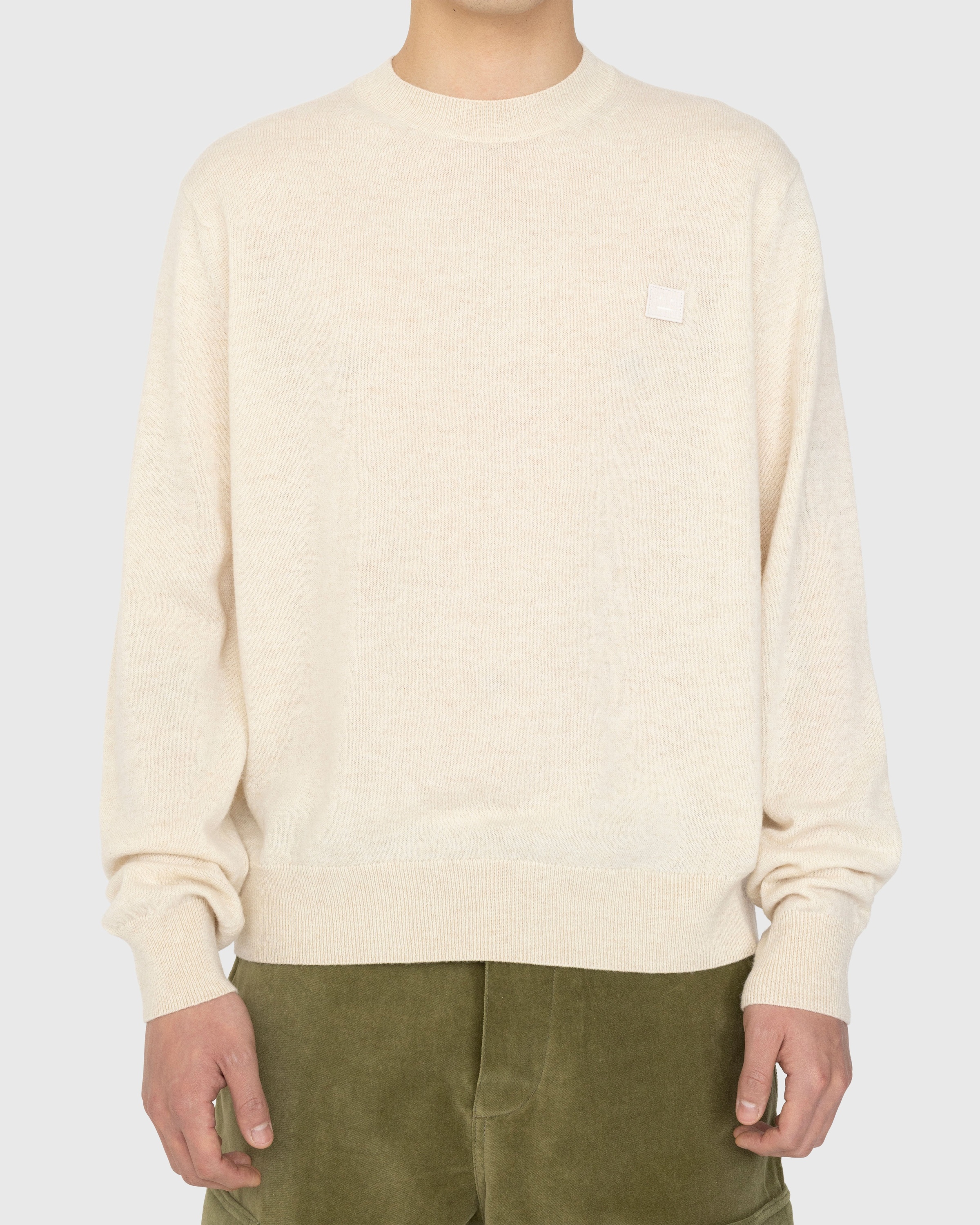 Acne Studios – Wool Crewneck Sweater Oatmeal Melange - Knitwear - Beige - Image 2