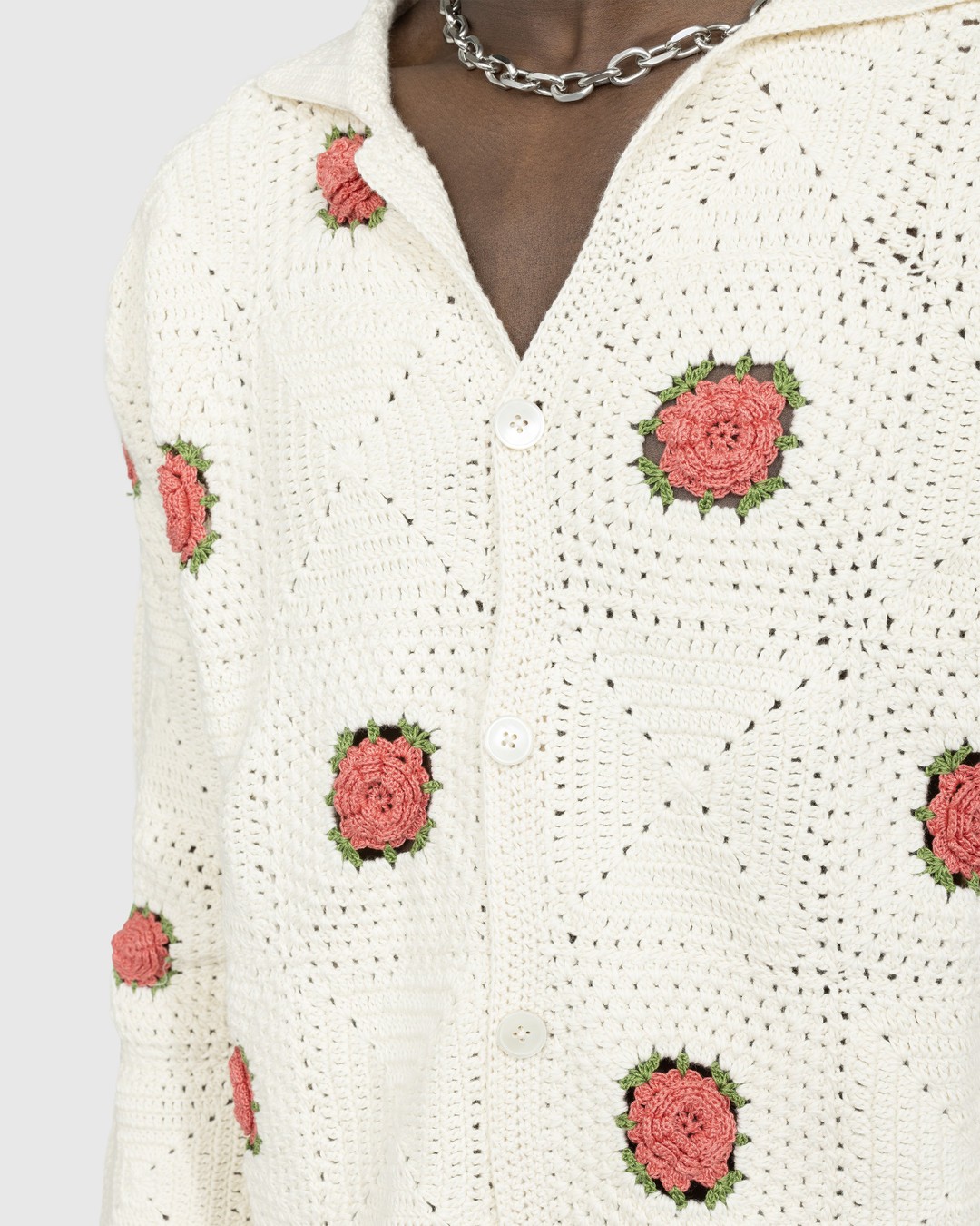 Bode – Rosette Crochet Long-Sleeve Shirt White - Shirts - Multi - Image 4