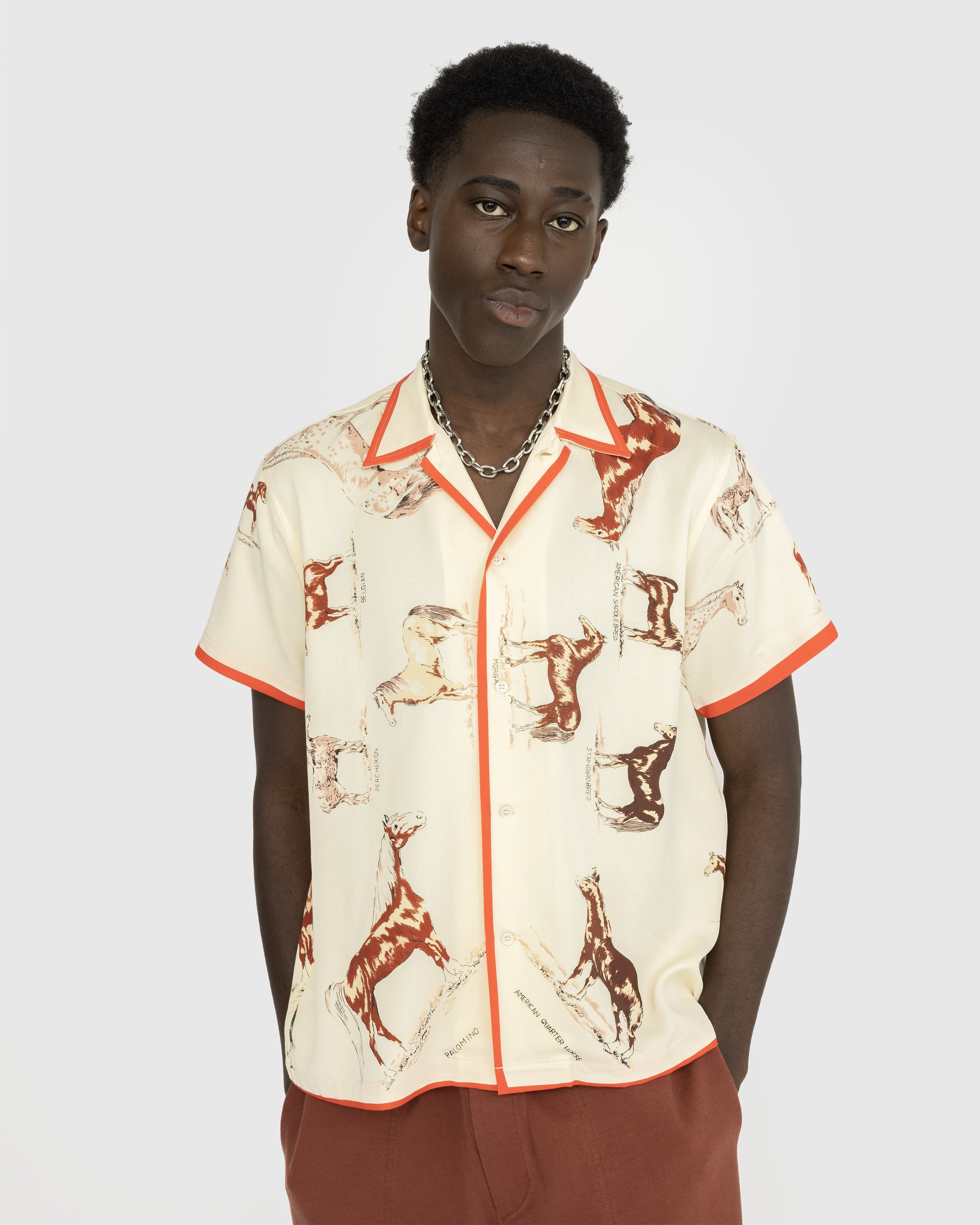 Bode – Equine Short-Sleeve Shirt Cream/Multi - Shirts - Beige - Image 2