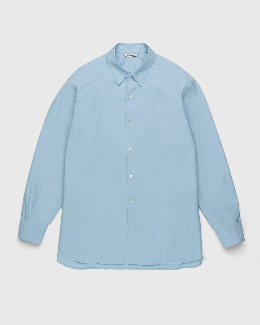 Auralee – Twill Shirt Blue - Longsleeve Shirts - Blue - Image 1