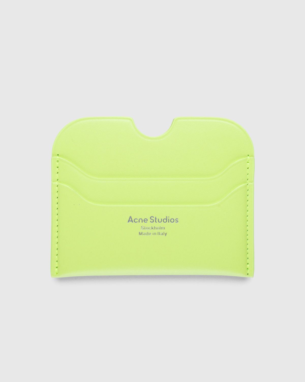 Acne Studios – Leather Card Holder Lime Green - Wallets - Green - Image 1