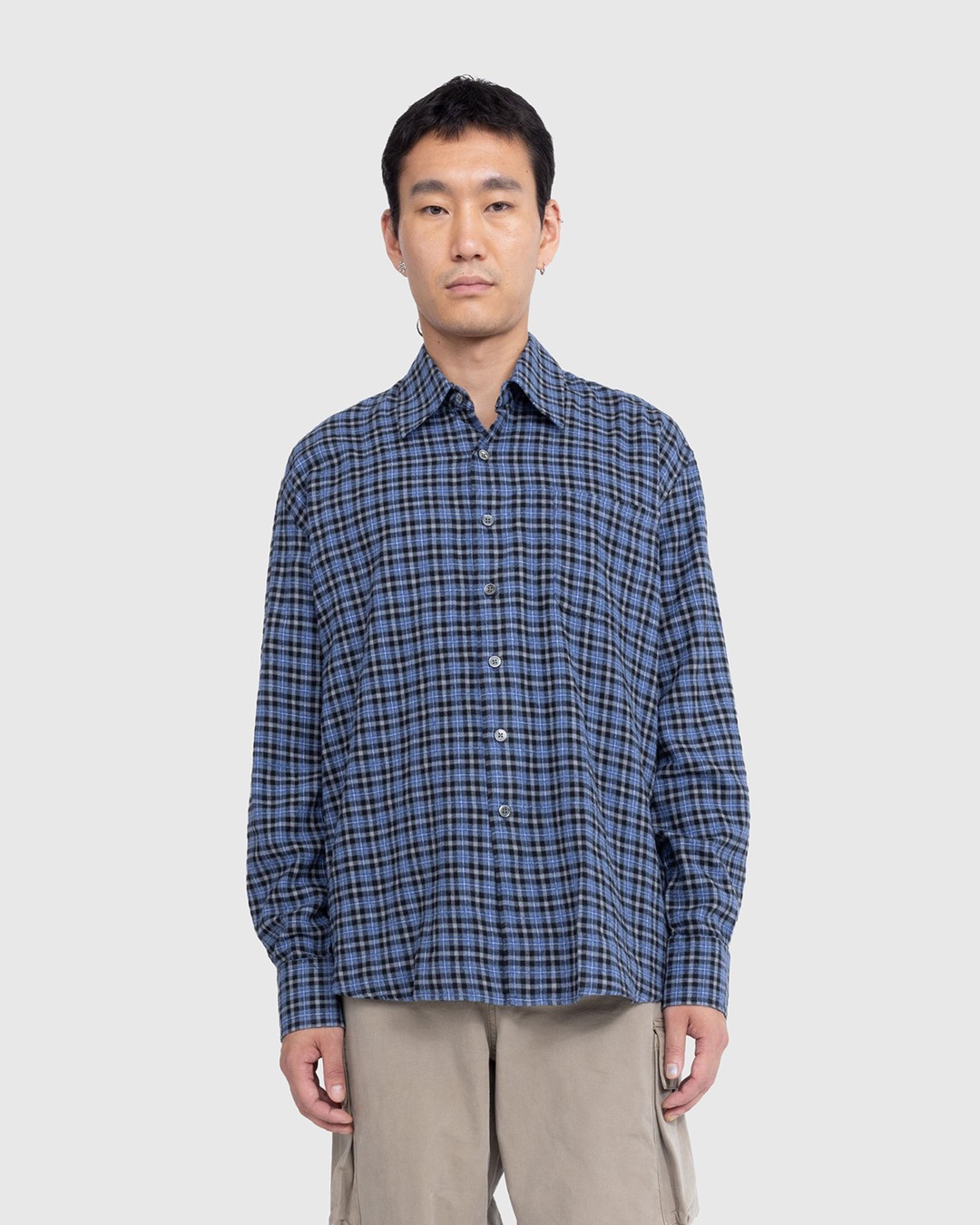 Our Legacy – Above Shirt Cantrell Check - Shirts - Blue - Image 4
