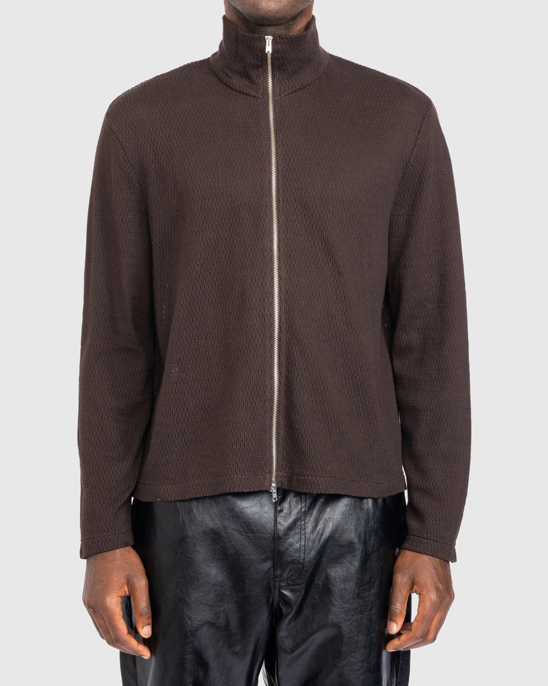 Our Legacy – Shrunken Full-Zip Polo Brown
