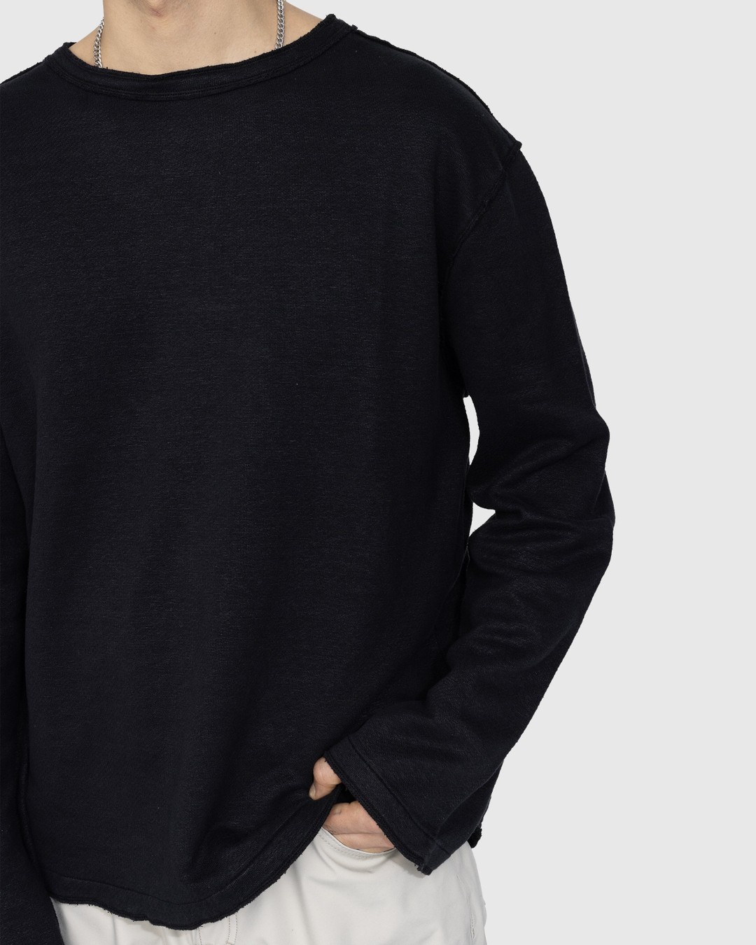 Our Legacy – Inverted Sweatshirt Black Hemp Loopback - Longsleeves - Black - Image 3