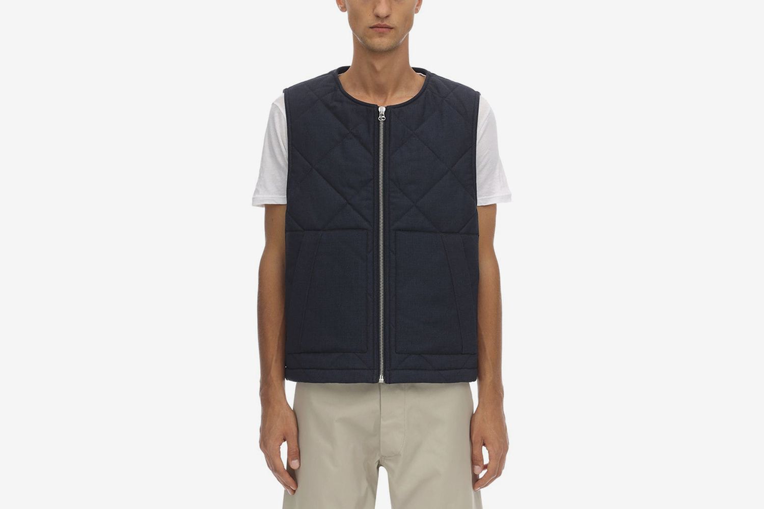Quilted Wool Zip-up Vest