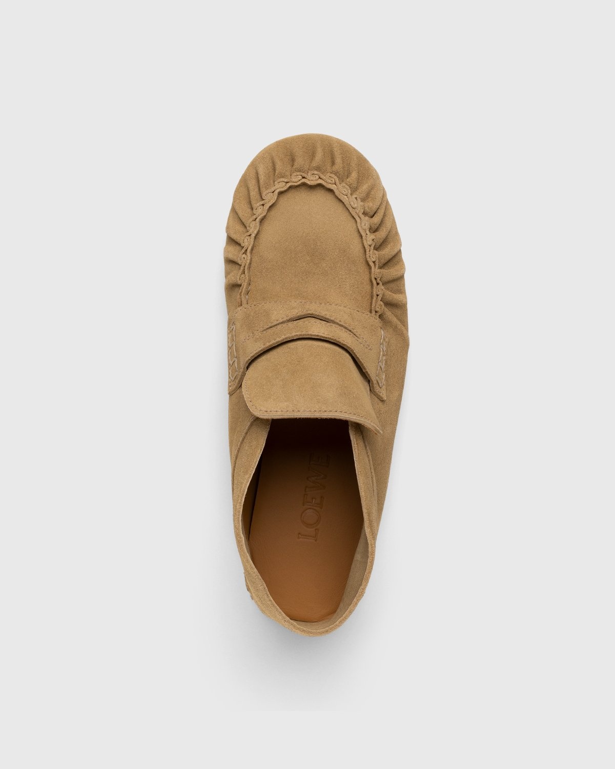 Loewe – Paula's Ibiza Suede Loafer Gold - Shoes - Brown - Image 3