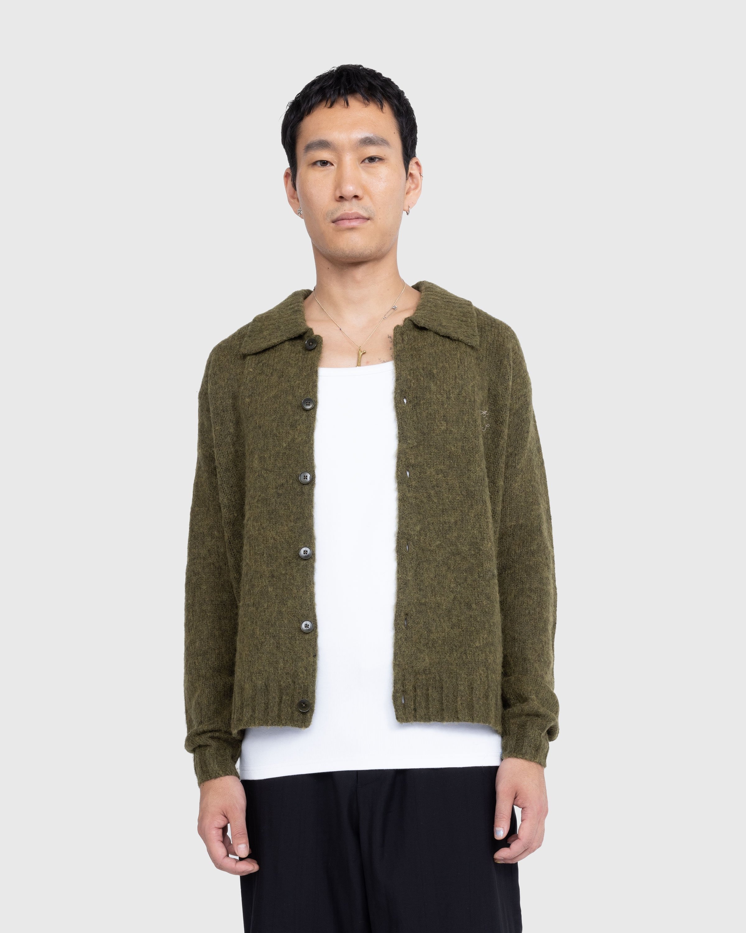 Acne Studios – Polo Wool Cardigan Dark Olive - Knitwear - Green - Image 2