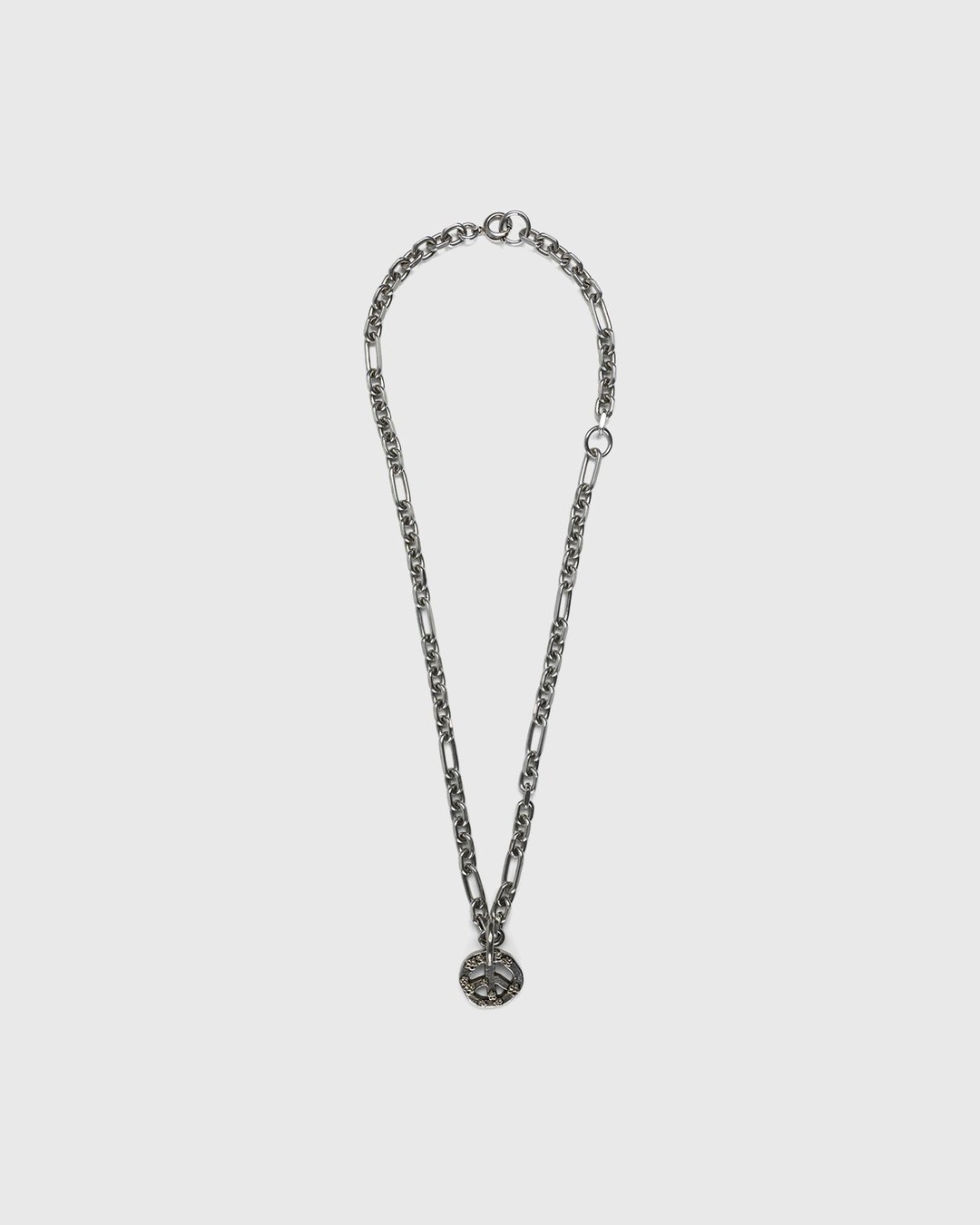 Acne Studios – Peace Sign Necklace Antique Silver - Necklaces - Silver - Image 1
