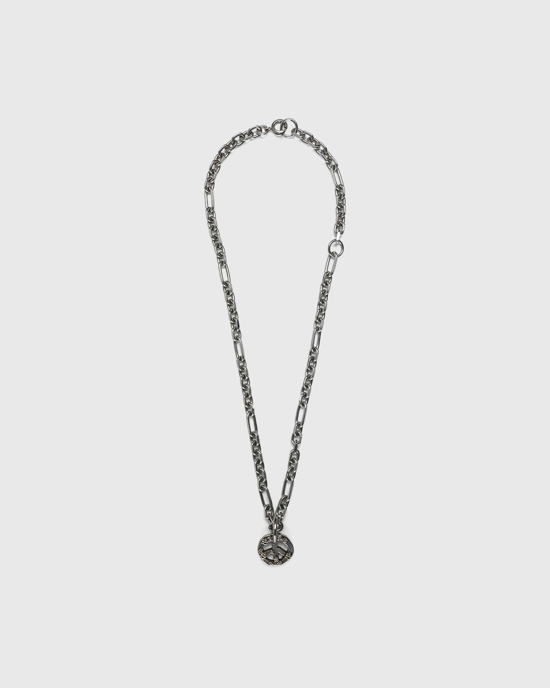 Acne Studios – Peace Sign Necklace Antique Silver - Jewelry - Silver - Image 1