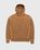 Contrast Stitch Fleece Hoodie Brown