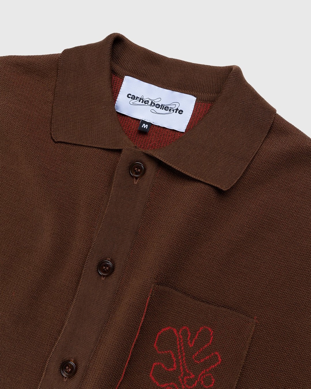 Carne Bollente – Upside Down Knit Shirt Brown - Shortsleeve Shirts - Brown - Image 4