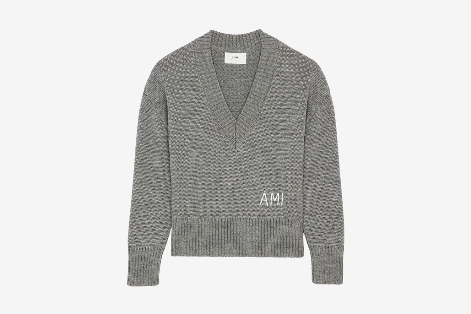 V-Neck Ami Embroidered Sweater