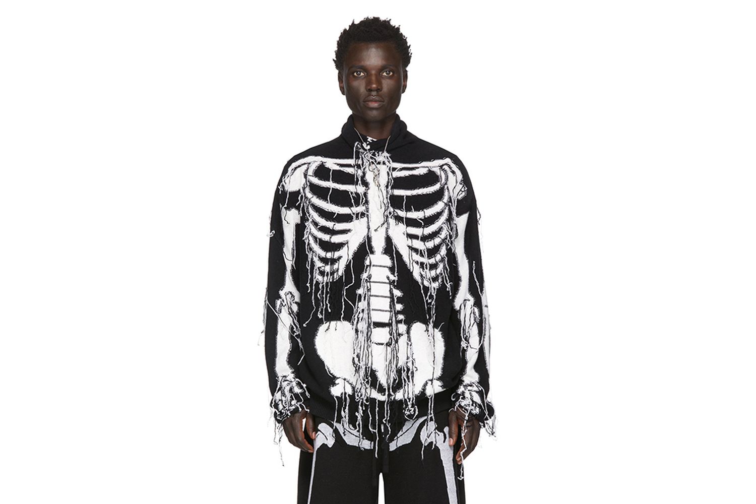 Black and White William De Morgan Skeleton Turtleneck