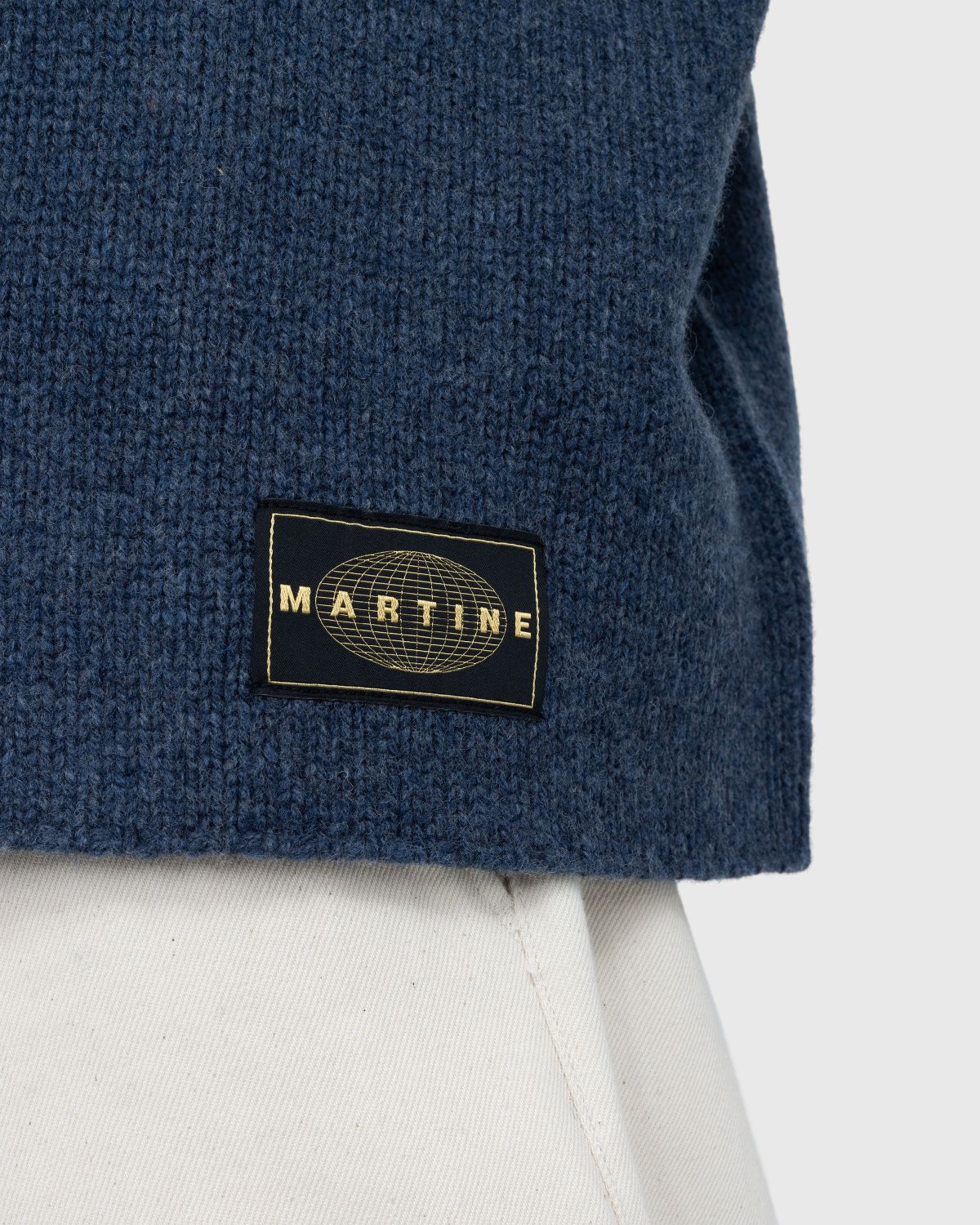 Martine Rose – Oversized V-Neck Jumper Indigo - Knitwear - Blue - Image 5