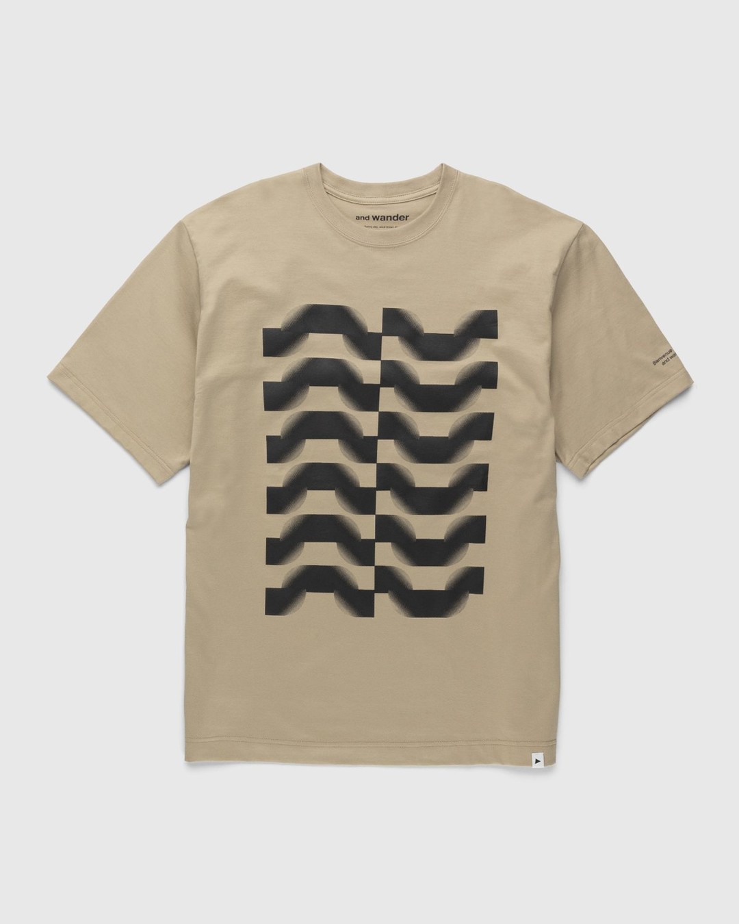 And Wander – Up Down Graphic LS Tee Beige - T-Shirts - Beige - Image 1