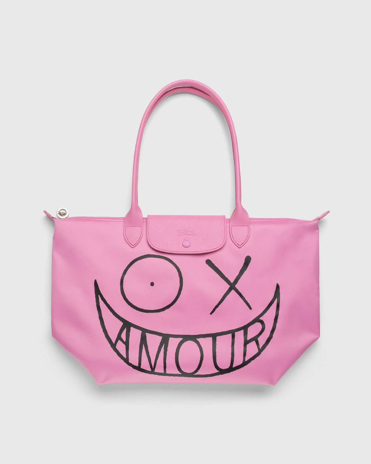 Longchamp x André Saraiva – Le Pliage André Shoulder Bag Pink - Bags - Pink - Image 1