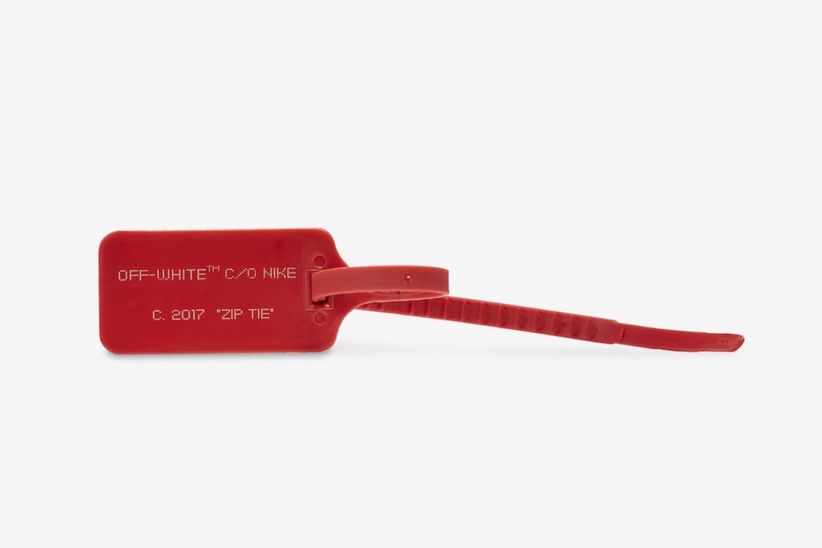 LARGER SIZE BLANK RED OFF WHITE ZIP TIE 