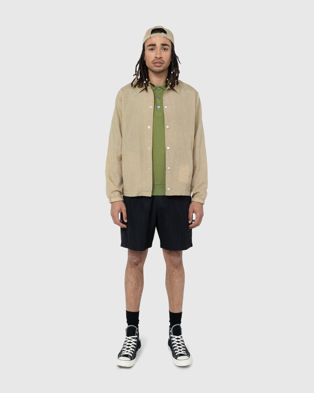 Highsnobiety – Stonewashed Nylon Coach Jacket Gold - Outerwear - Yellow - Image 9