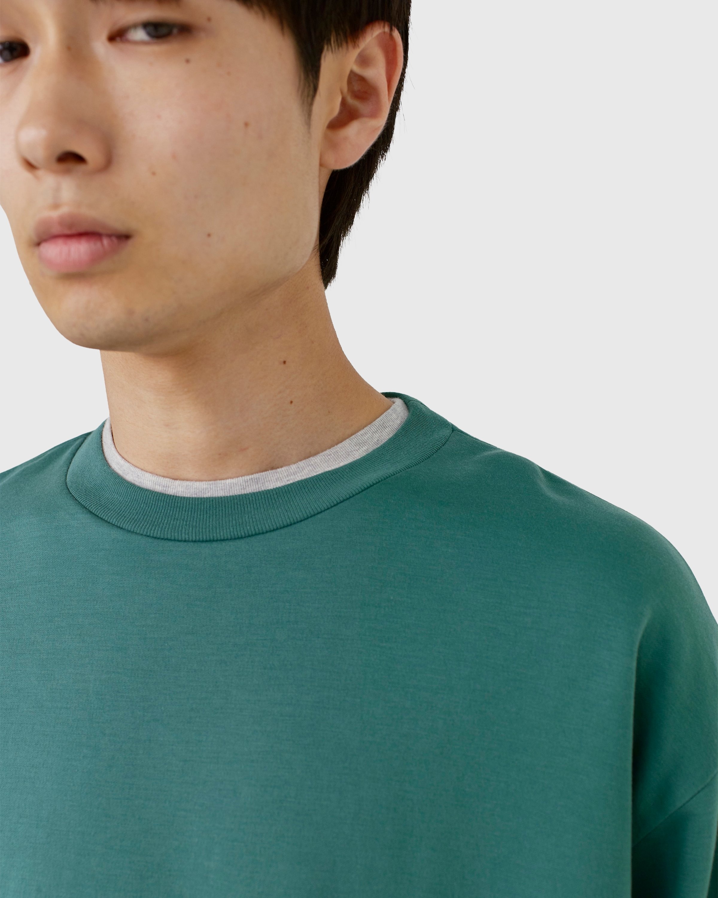 Auralee – Elastic High Gauge Sweat Dark Green - Sweatshirts - Green - Image 4