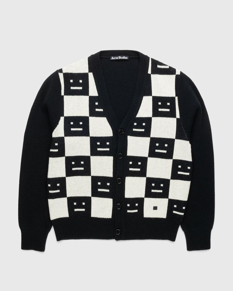 Acne Studios – Knit Wool Cardigan Black/Oatmeal Melange