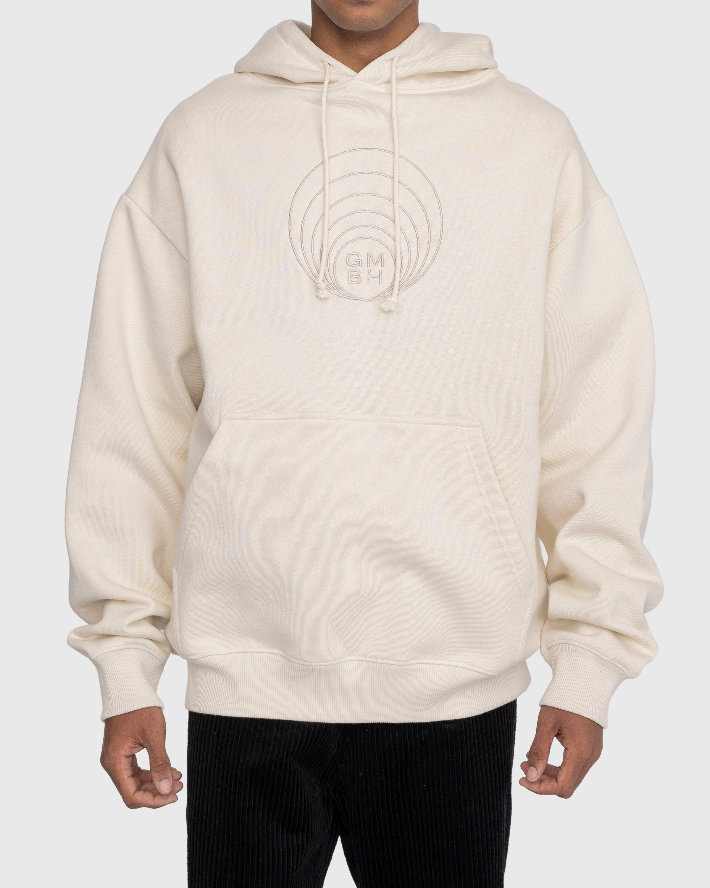 GmbH – Abbas Embroidered Hoodie Ivory - Sweats - Beige - Image 2