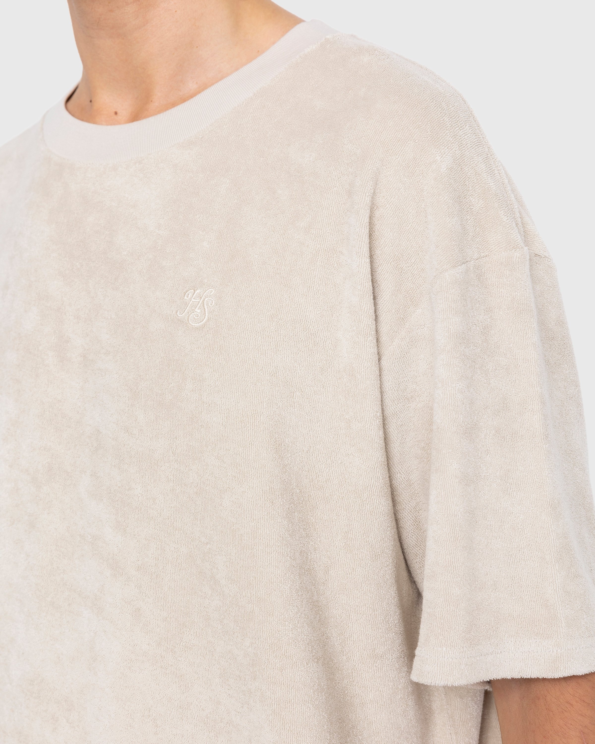 Highsnobiety – HS Logo Reverse Terry T-Shirt Beige - Tops - Beige - Image 6