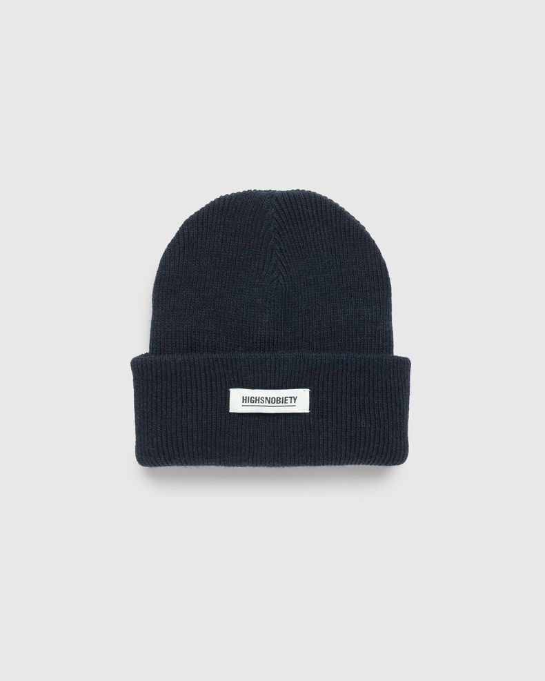 Highsnobiety – Watch Logo Staples Beanie Navy