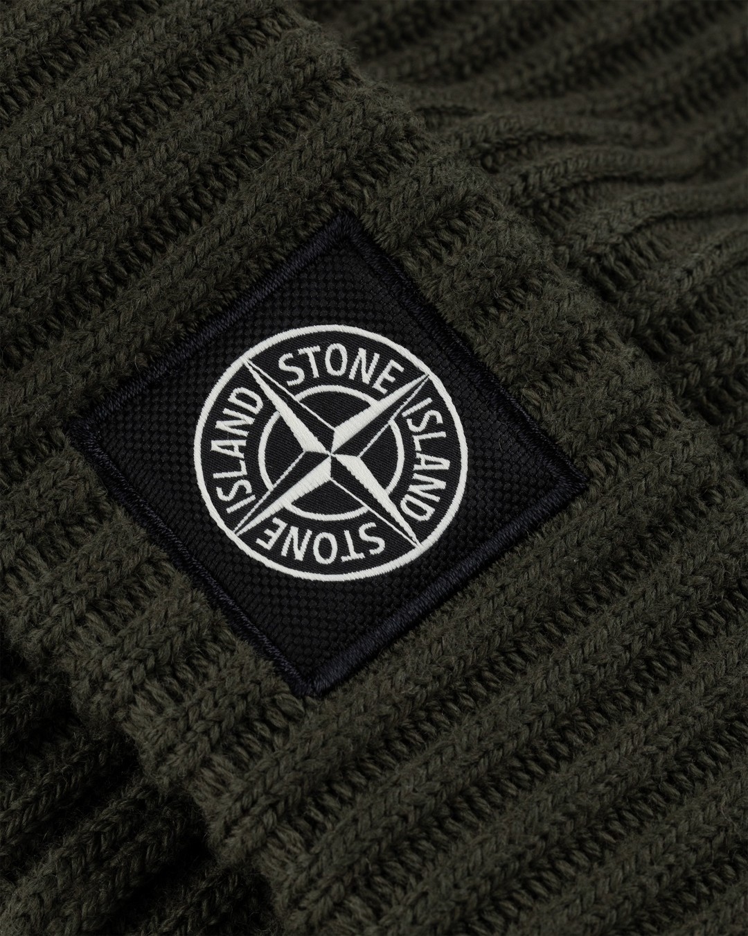 Stone Island – Ribbed Wool Beanie Olive - Hats - Green - Image 4