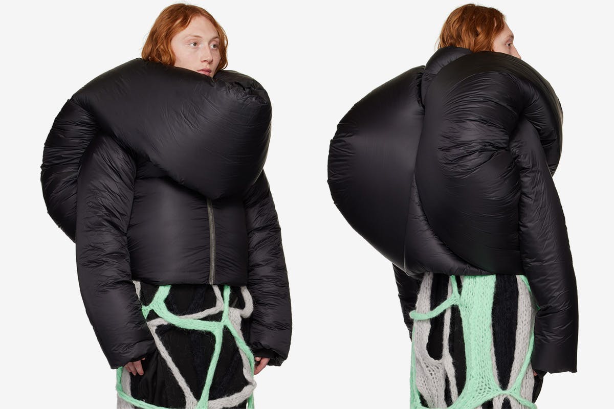 rick owens knot down jacket