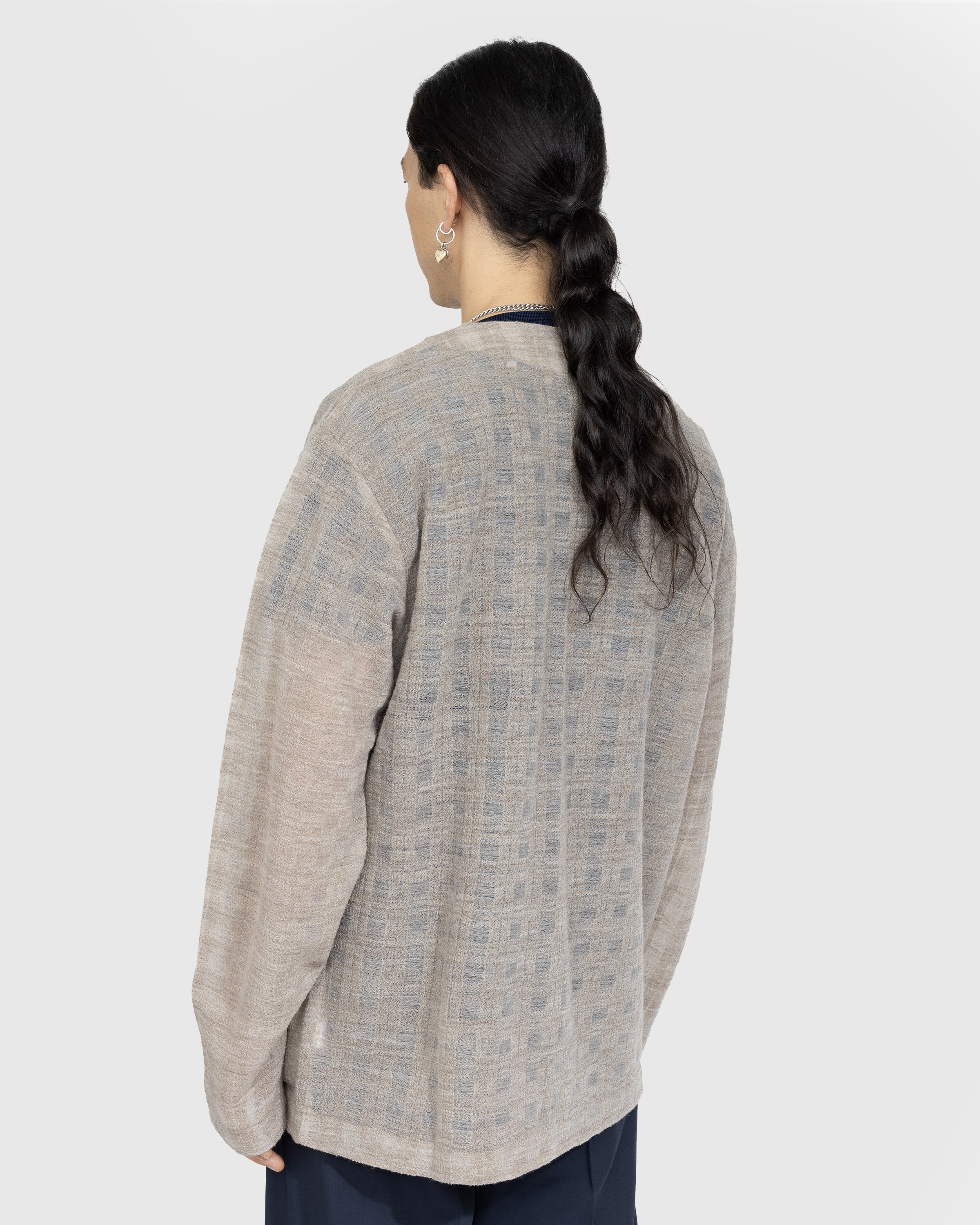 Our Legacy – Cardigan Grey Disintegration Check - Knitwear - Grey - Image 3