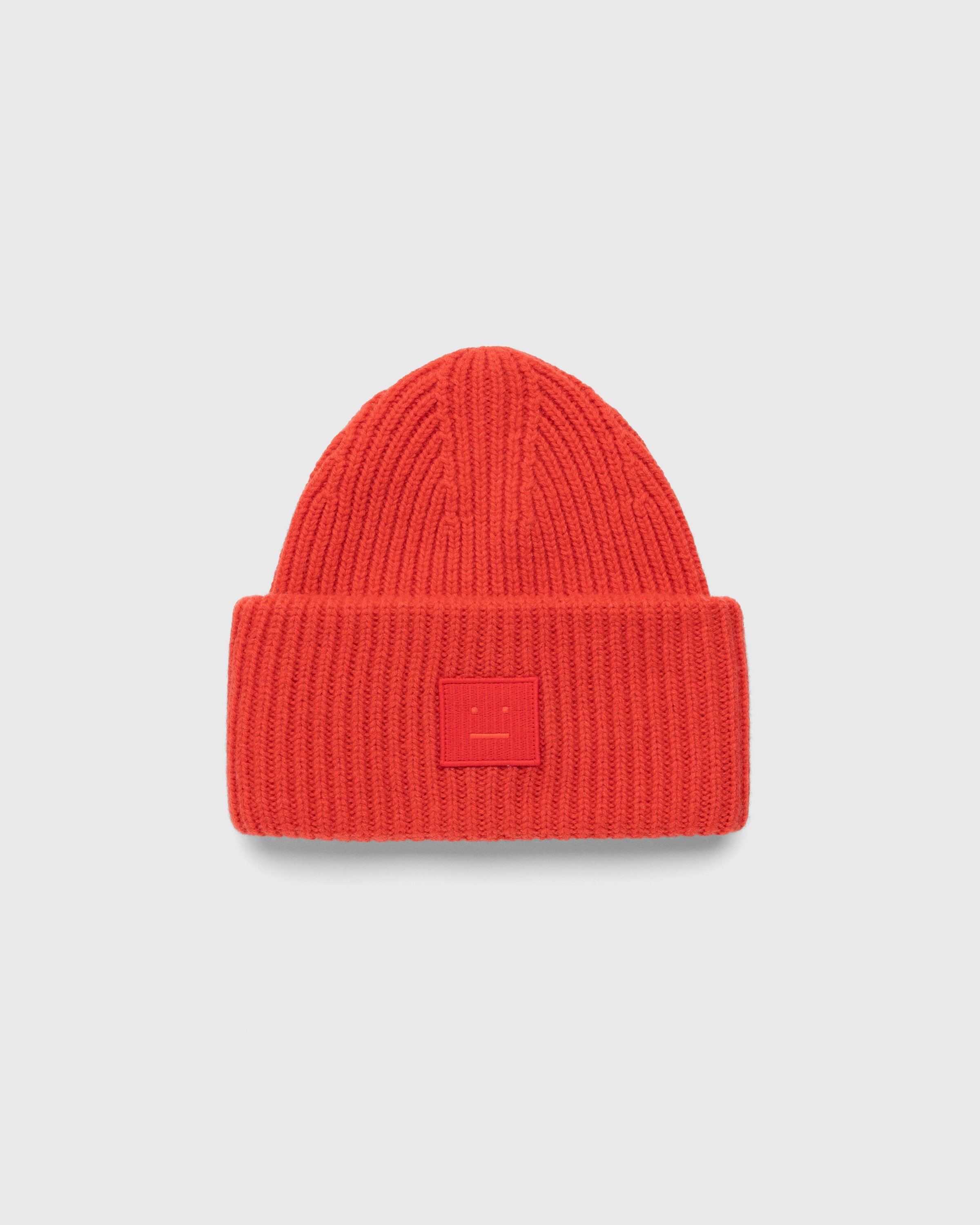 Acne studios red new arrivals beanie