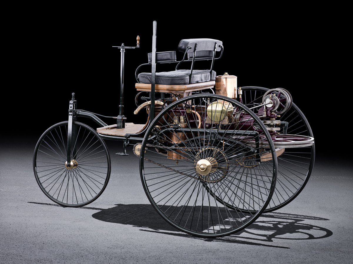 Muli-Nr. 1234, Benz Patent-Motorwagen, Baujahr 1886.