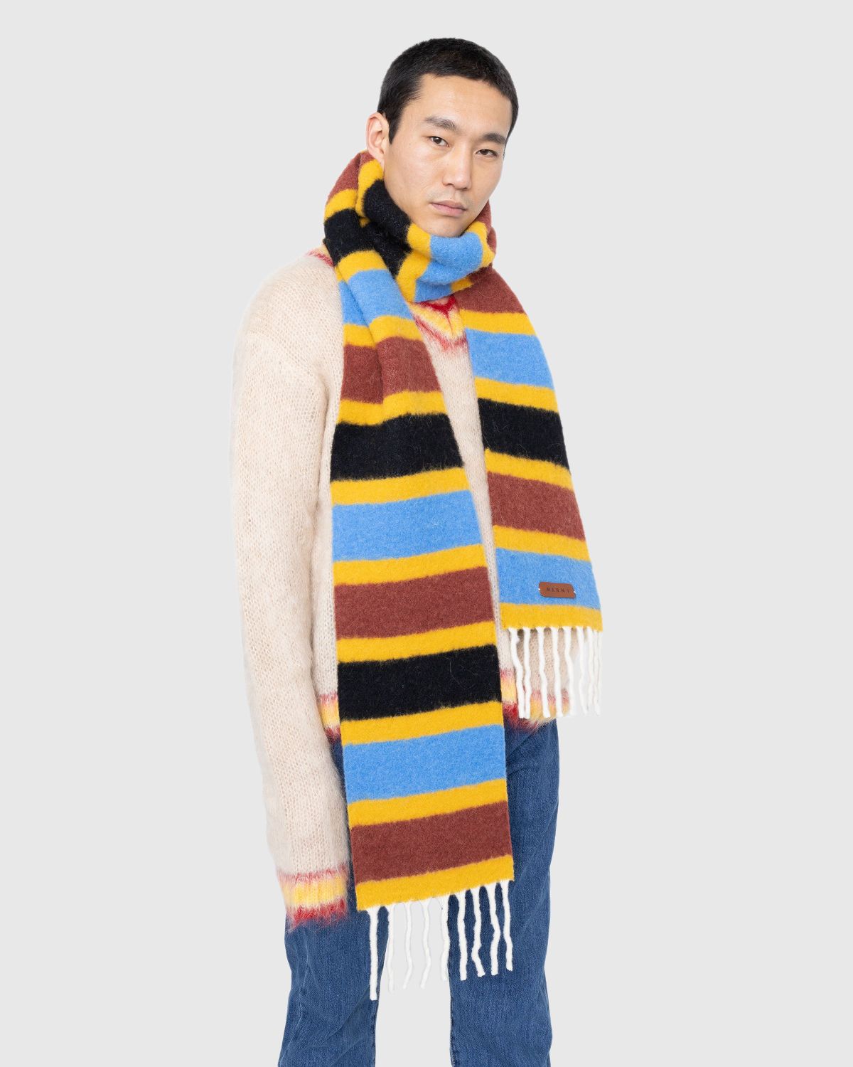 Marni – Striped Alpaca Scarf Multi - Scarves - Multi - Image 4