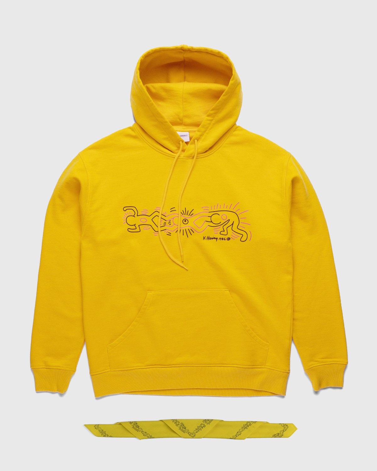 Highsnobiety – Keith Haring Hoodie Yellow - Sweats - Yellow - Image 1