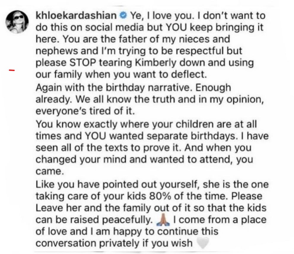 kanye west khloe kardashian instagram